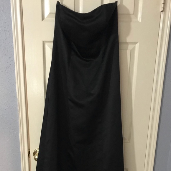 Black formal dress David’s Bridal with pink sash - Picture 2 of 6